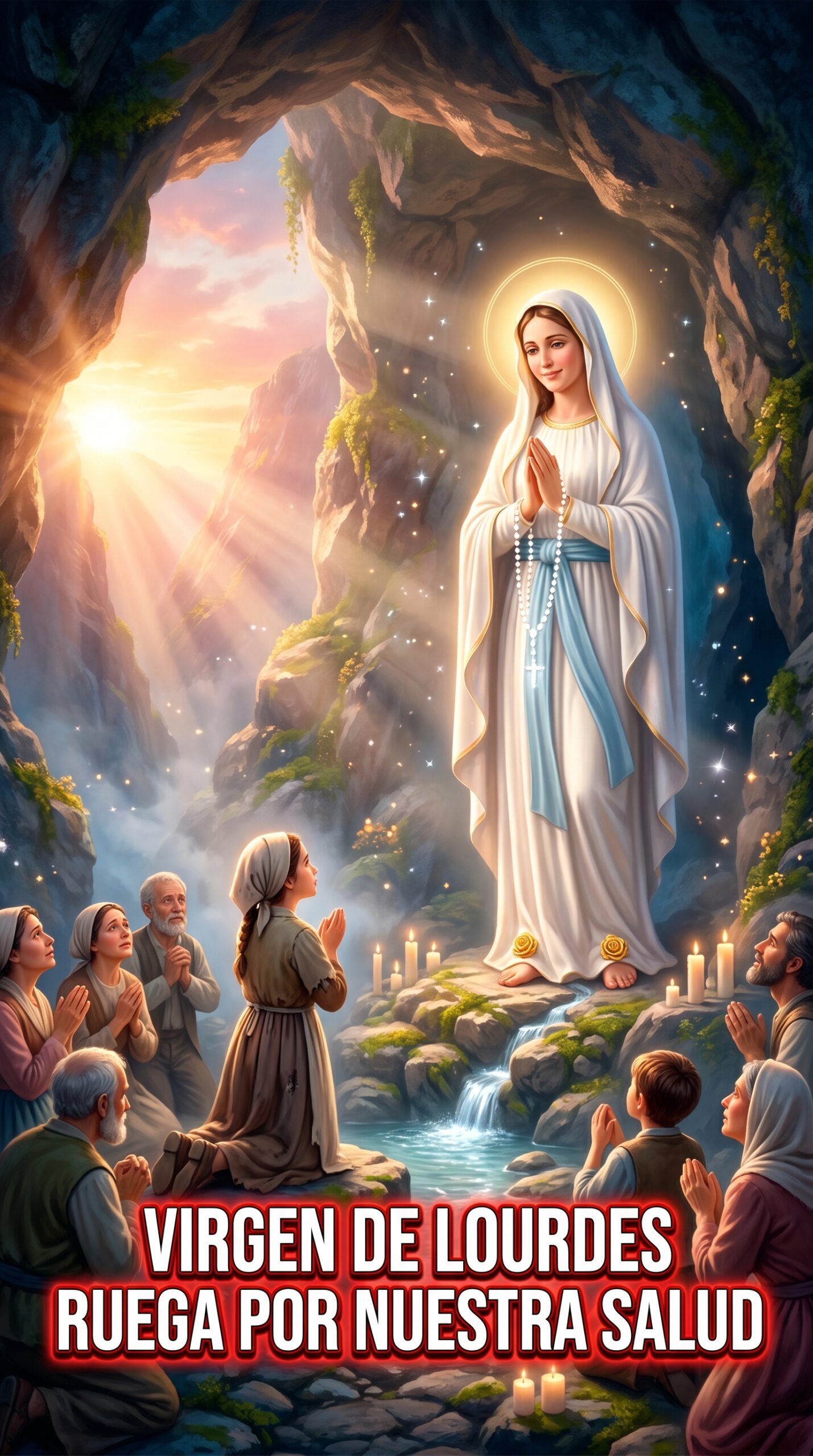 Oración a la Virgen de Lourdes por la Salud y el Bienestar Integral, oración Virgen de Lourdes salud, sanación espiritual y física, oración católica por enfermos, bienestar integral cristiano, plegaria de fe y esperanza, Virgen de Lourdes intercesión, oración para cuidadores y familia, salud emocional y espiritual, devoción mariana por la sanación, oración poderosa de confianza,